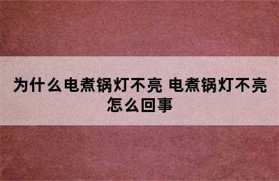 为什么电煮锅灯不亮 电煮锅灯不亮怎么回事